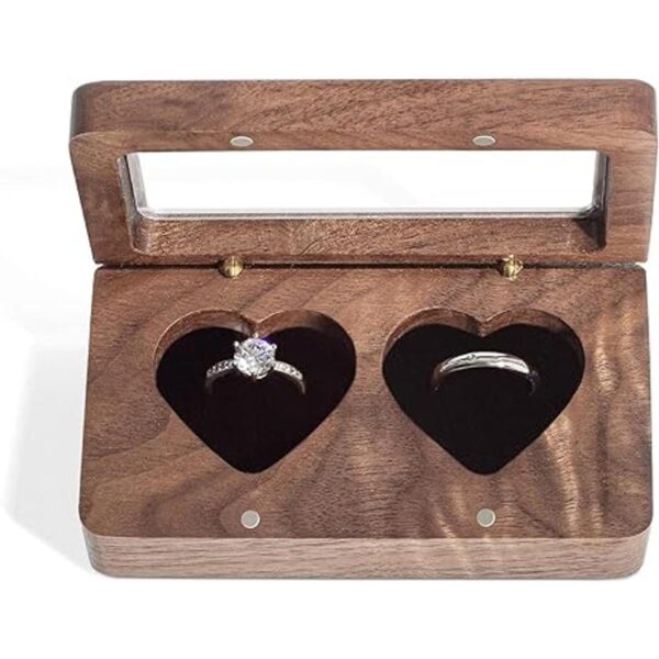 Wislist Caja de anillos para ceremonia de boda soporte de_3