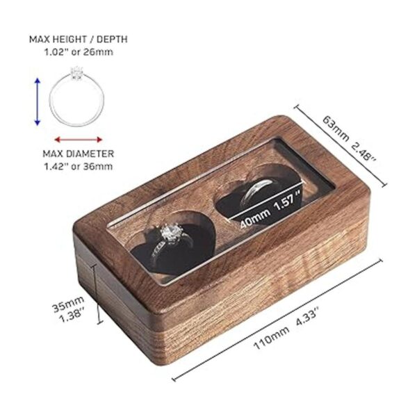 Wislist Caja de anillos para ceremonia de boda soporte de_6