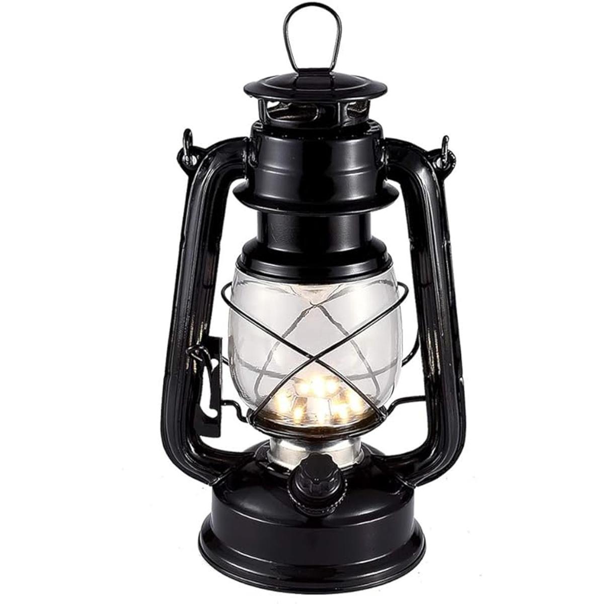 Farol LED vintage para huracán linterna blanca cálida con