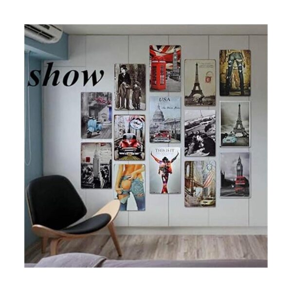 Hoe Happy Hoe Letreros de metal decorativos con aspecto_6