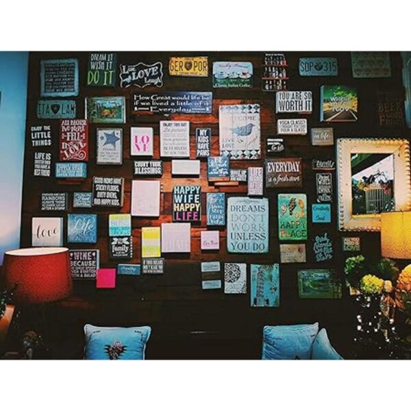 Hoe Happy Hoe Letreros de metal decorativos con aspecto_4