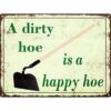 Hoe Happy Hoe Letreros de metal decorativos con aspecto_1