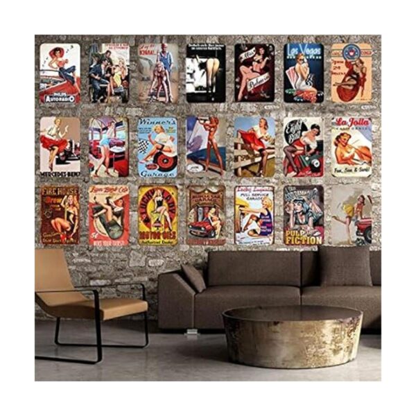 Hoe Happy Hoe Letreros de metal decorativos con aspecto_3