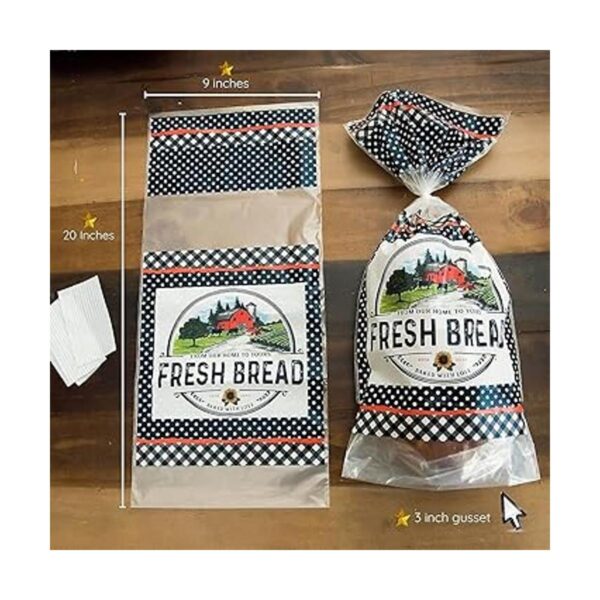 Bolsas de pan para pan casero con lazos granja grande_2