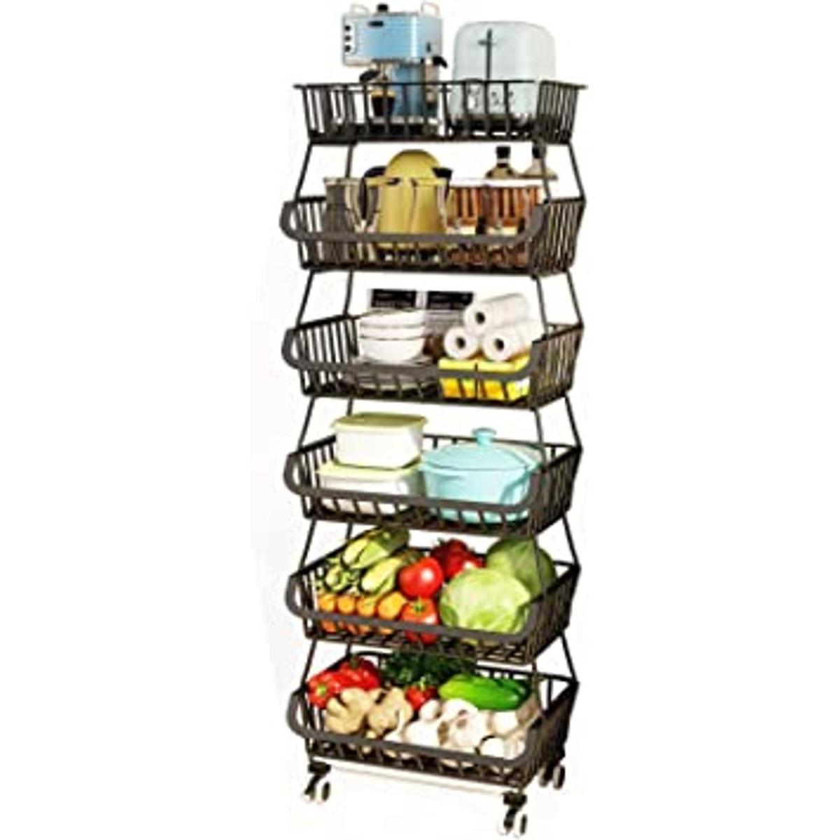 Wisdom Star Canasta de frutas y verduras de 6 niveles