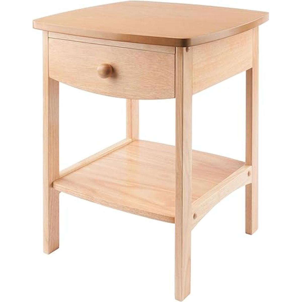 Mesita de noche Winsome Wood con cajón y estante Madera