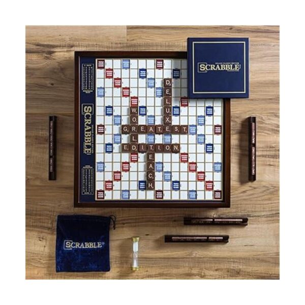 Tablero de juego de Scrabble Deluxe de madera con tablero_2