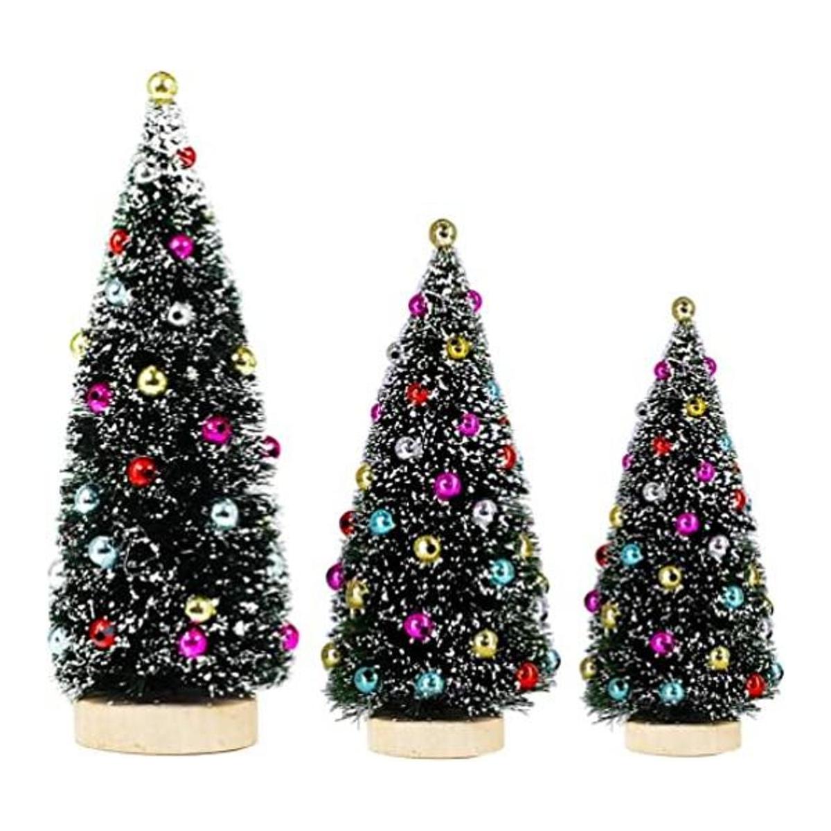Paquete de 3 mini árboles de Navidad artificiales para
