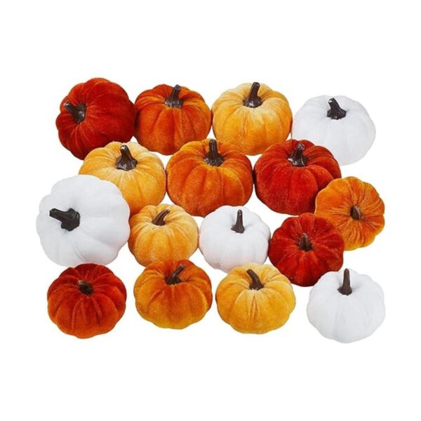 Juego de 16 calabazas decorativas de imitación pequeñas de