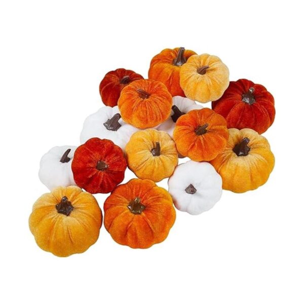 Juego de 16 calabazas decorativas de imitación pequeñas de