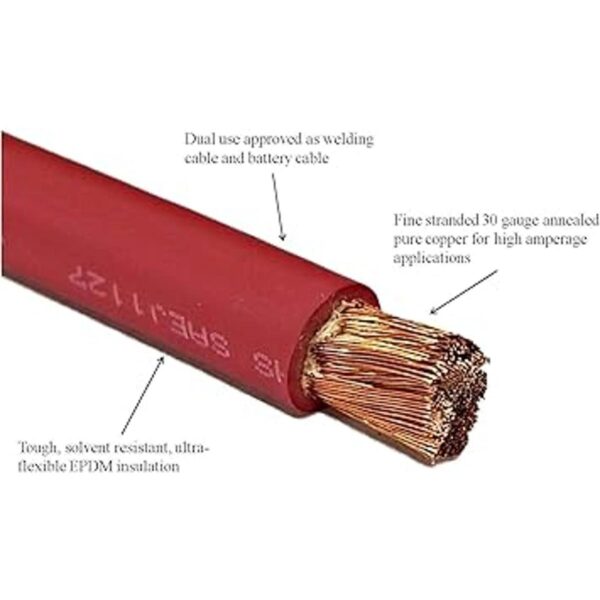 WINDYNATION Cable de soldadura de cobre calibre 4 rojo y_3