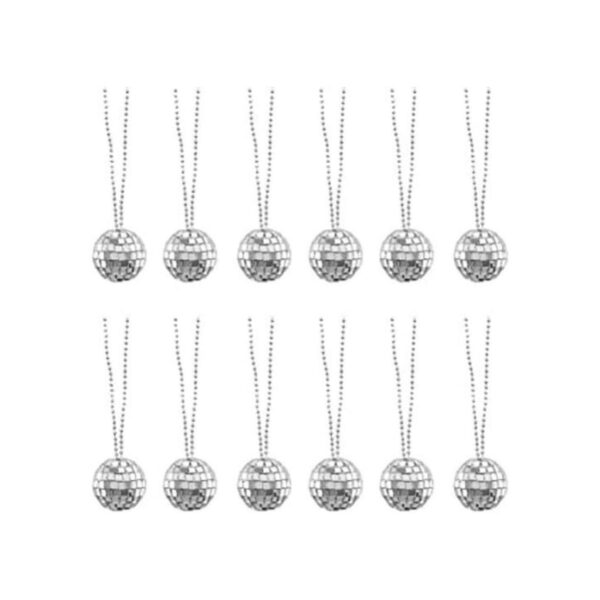 Paquete de 12 mini collares de bola de discoteca_1