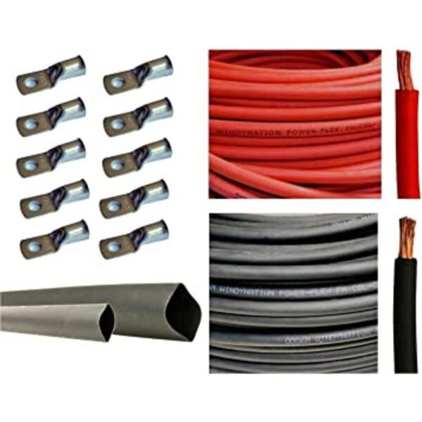 WindyNation WNI 2 AWG calibre 2 de 15 pies negro 15 pies