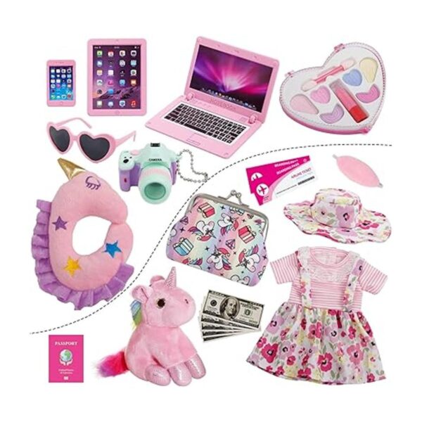 Windolls Juego de maleta de muñeca americana de 18