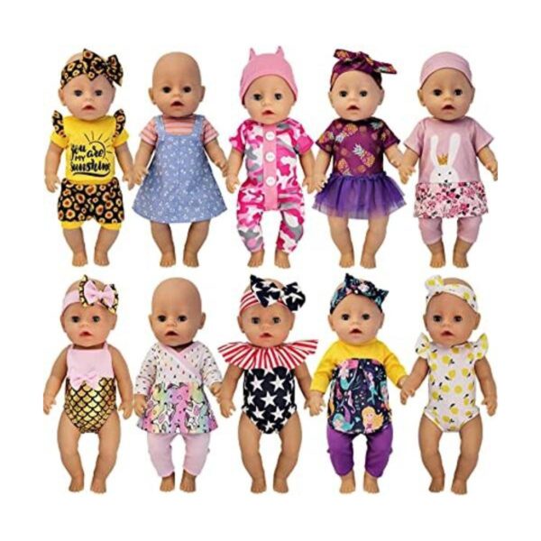 Windolls 10 juegos de ropa de muñeca de bebé de 14 a 16_1
