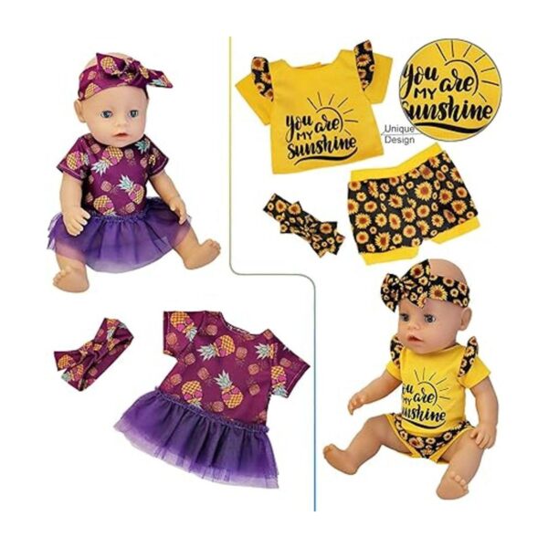 Windolls 10 juegos de ropa de muñeca de bebé de 14 a 16_4
