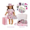 Windolls Juego de maleta de muñeca americana de 18