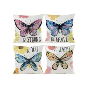 Wilproo Juego de 4 fundas de almohada decorativas con