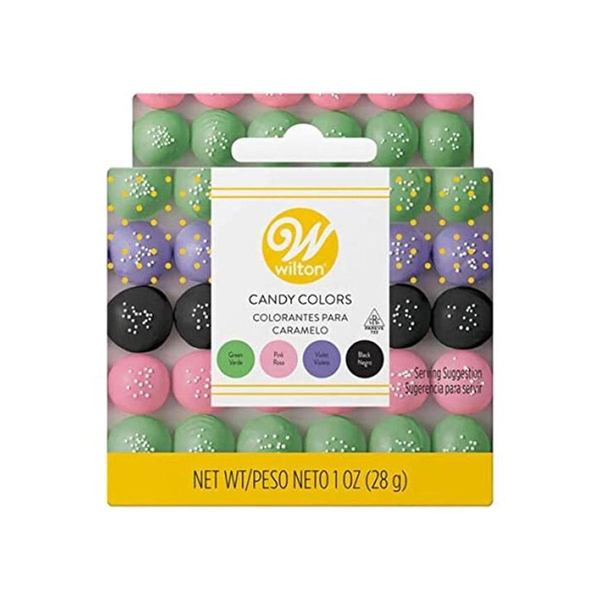 Wilton Candy Colors 0.25oz 4PkgRosa verde violeta y negro