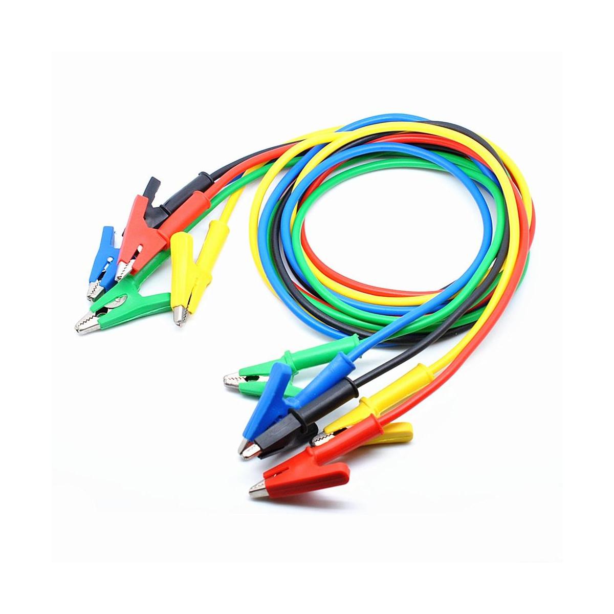 willwin 5 colores 4 mm Dual Ended Alligator Clips puntas