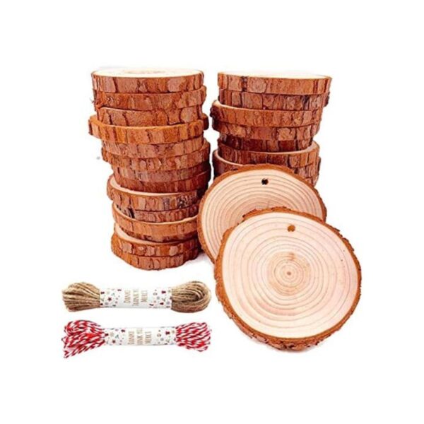 Rebanadas de madera natural sin acabar 30 piezas de 2.4 a
