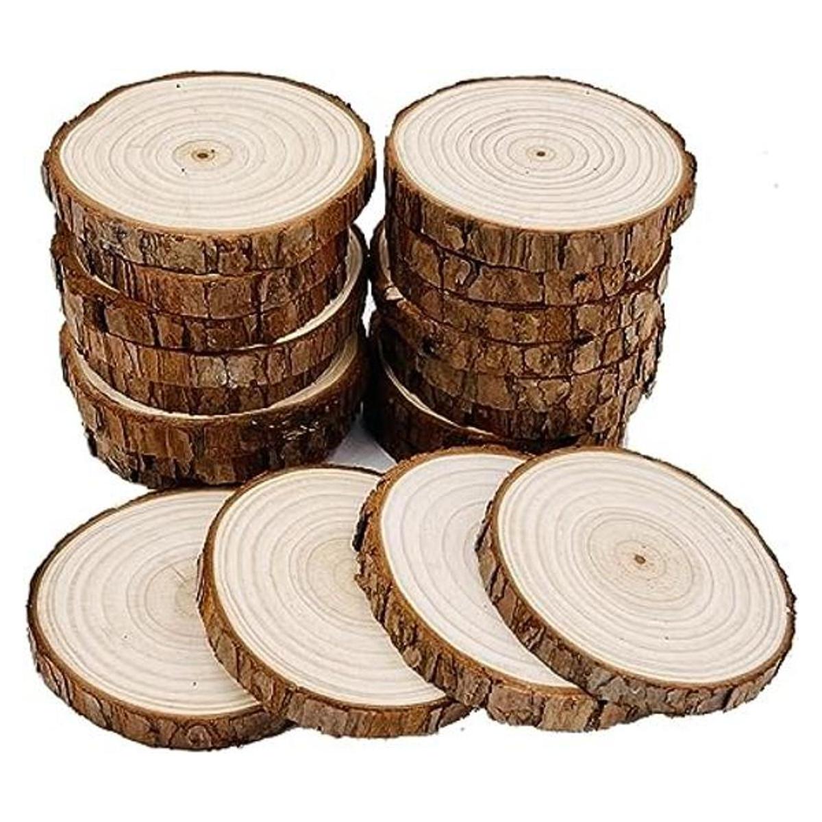 William Craft Rebanadas de madera natural sin acabar 20