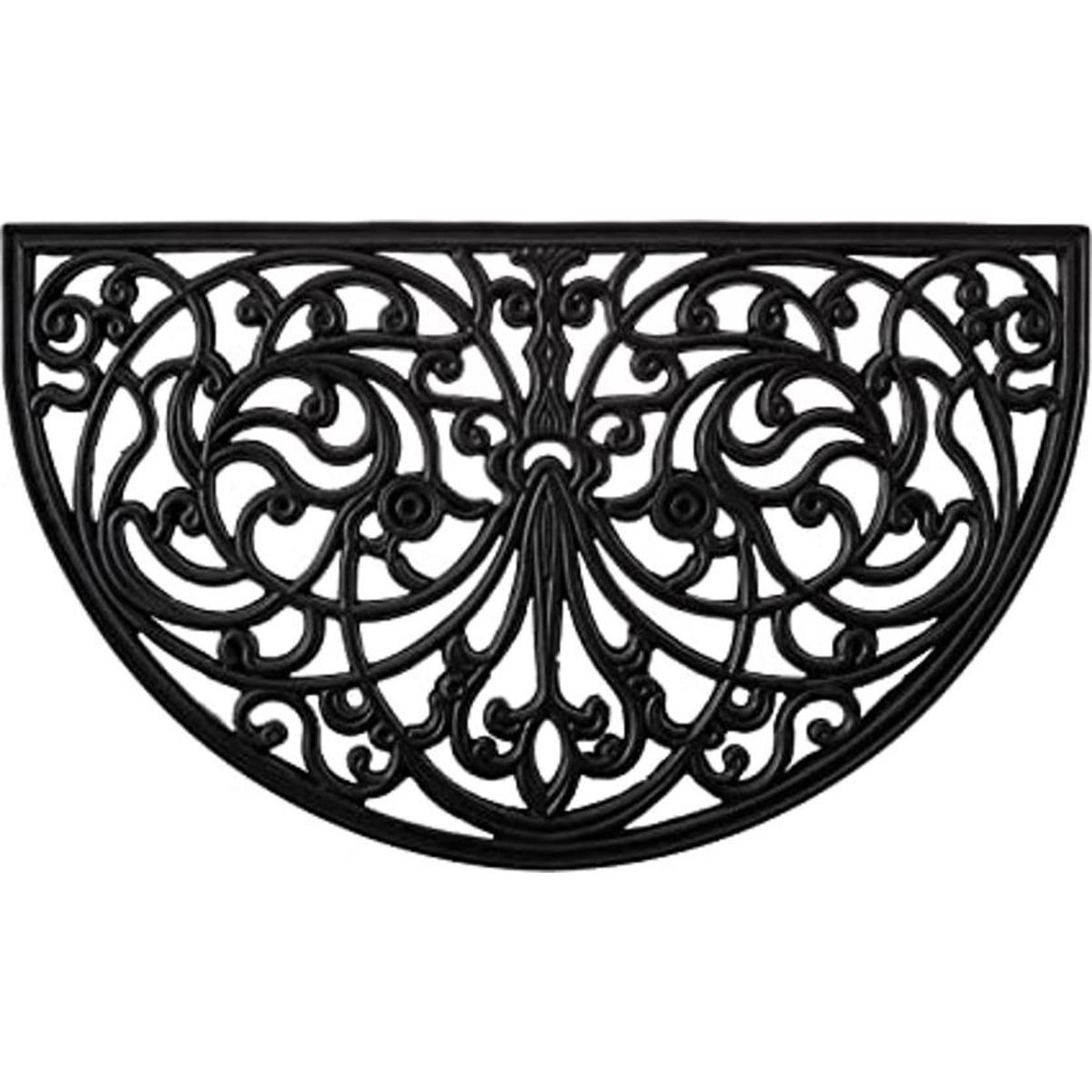 Tapete para puerta Kempf de hule con forma de medialuna