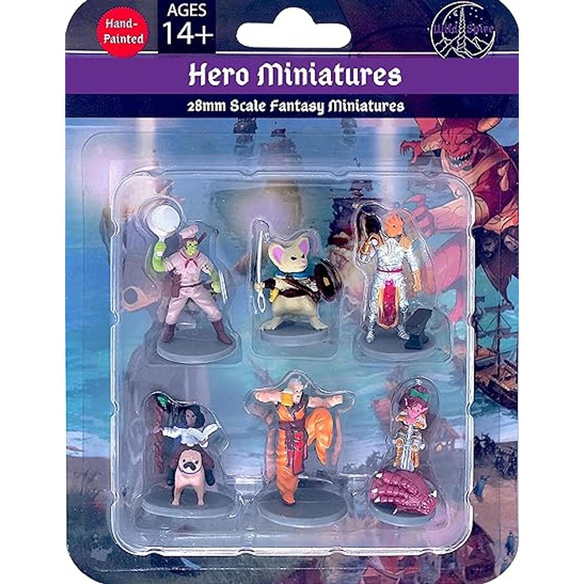 Wildspire Fantasy Juego de figuras de héroe prepintadas de