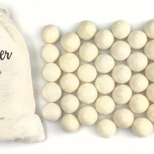 Bolas de fieltro blanco natural de 1 pulgada 1.0 in