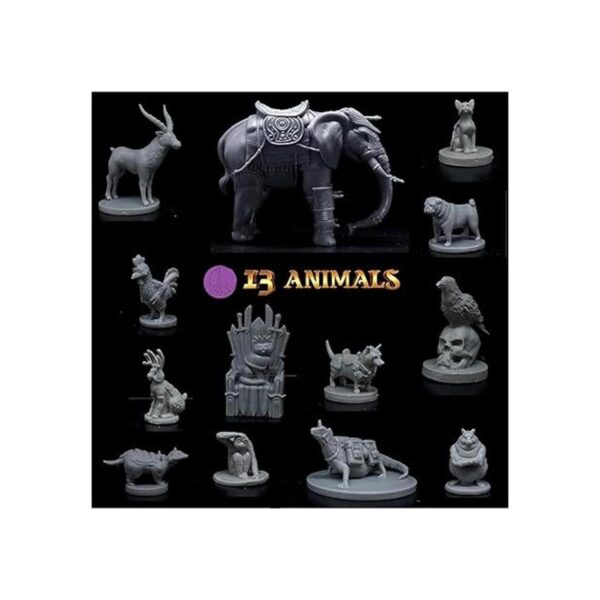 13 figuras de animales para miniaturas DND de 1.102 in_2