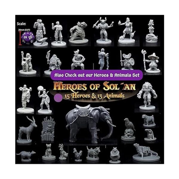 Wildspire Fantasy Juego de figuras de héroe prepintadas de_5