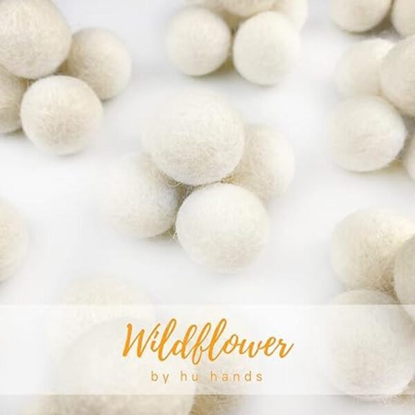 Bolas de fieltro blanco natural de 1 pulgada 1.0 in
