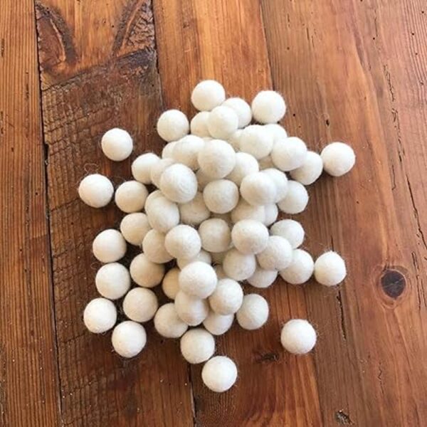 Bolas de fieltro blanco natural de 1 pulgada 1.0 in
