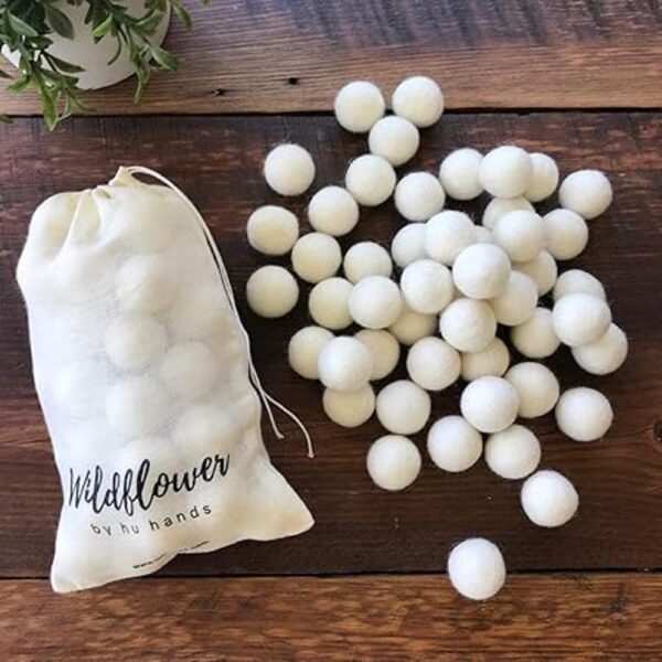 Bolas de fieltro blanco natural de 1 pulgada 1.0 in