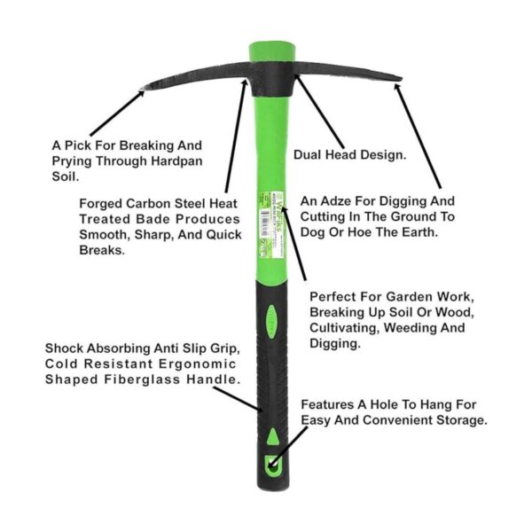 WilFiks Pick Mattock herramienta de mano resistente de 15