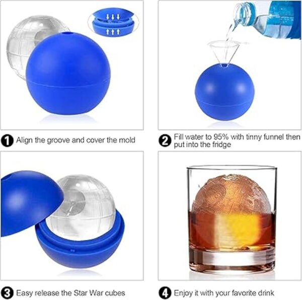 WllRun Bandeja de silicona para cubitos de hielo 2
