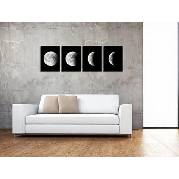 Wieco Art Eclipse of the Moon Impresiones de lienzo_4
