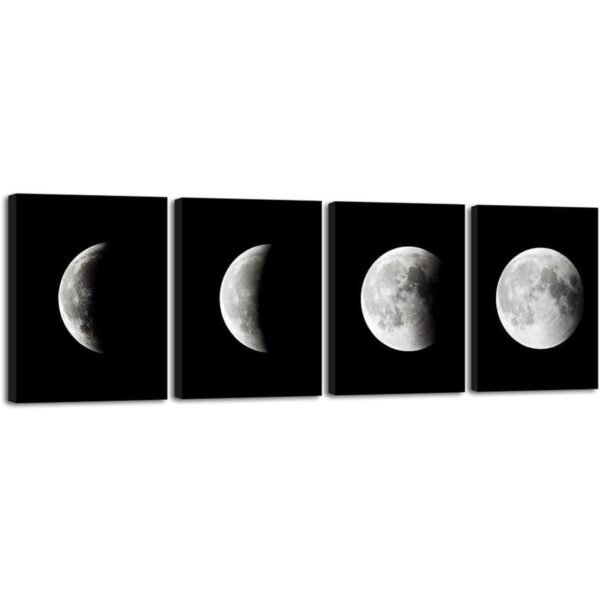 Wieco Art Eclipse of the Moon Impresiones de lienzo_1