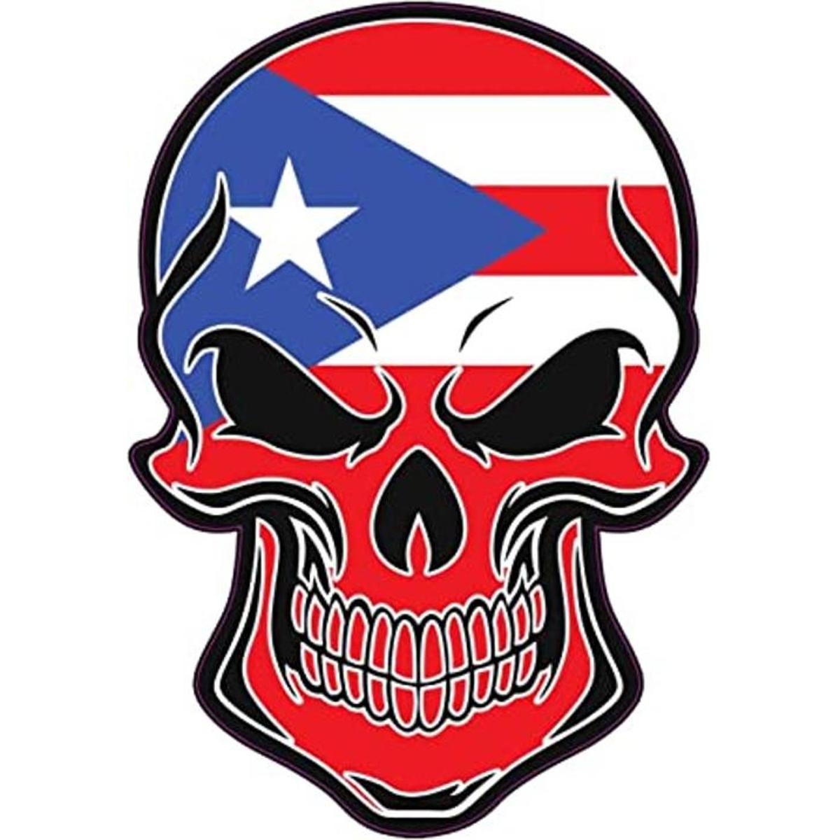 WickedGoodz Vinilo adhesivo de calavera de la bandera de