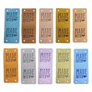 50 etiquetas de piel sintética hechas a mano para coser en_1