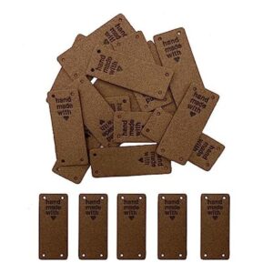 WiYould 40 etiquetas de piel sintética hechas a mano para_1
