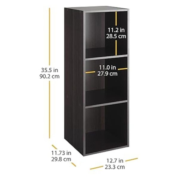 Whitmor Organizador de cubos de 3 secciones espresso