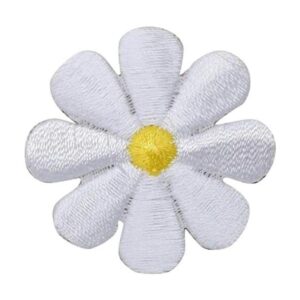 Parche bordado con diseño de margarita blanca_1