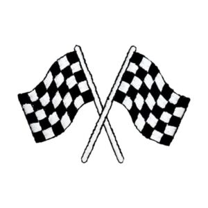 Parche bordado con diseño de bandera a cuadros_1