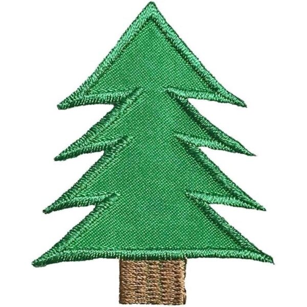 Parche bordado para planchar con diseño de árbol de pino_1