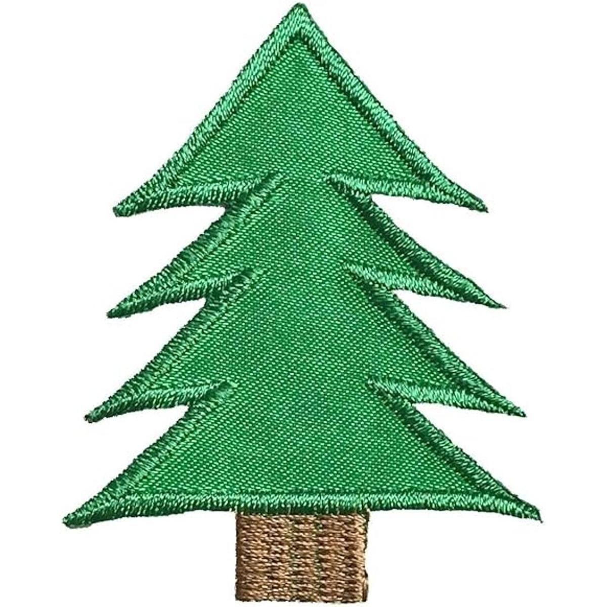 Parche bordado para planchar con diseño de árbol de pino