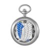 Mens Quartz Pocket Watch Green Eyes Round Case Shape