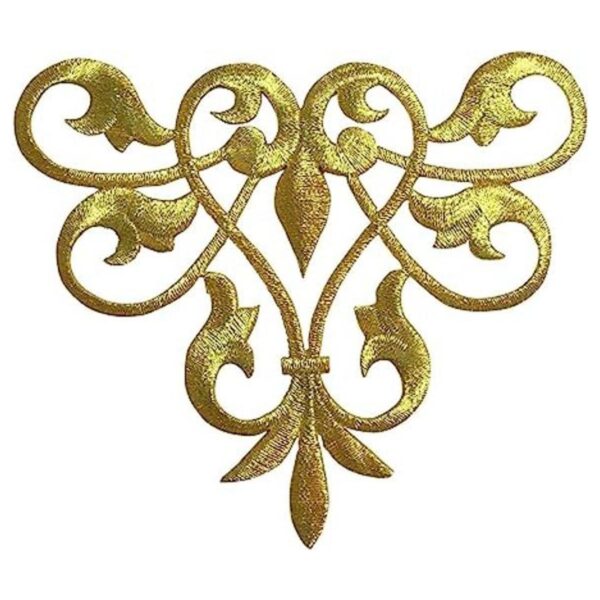 Parche bordado para planchar con diseño de flor de lis_1