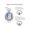 Mens Quartz Pocket Watch Green Eyes Round Case Shape