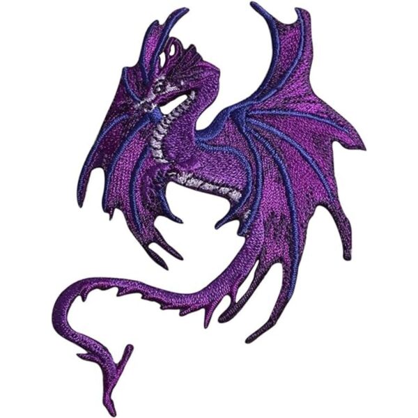 Parche bordado para planchar con diseño de dragón púrpura_1